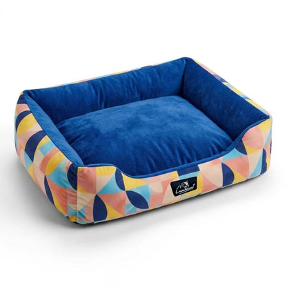 Comfortable Pet Bed with Raised Edges | Soft Washable Lounger for Dogs & Cats