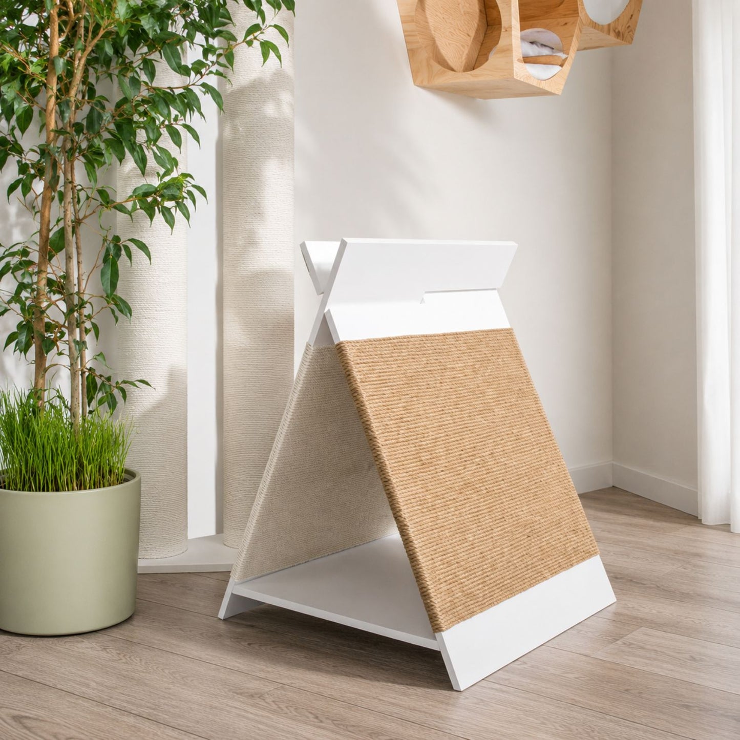 ScratchNest 2-in-1 Cat Bed & Scratcher | Cozy Cat Lounger & Scratching Pad