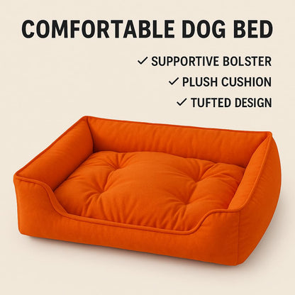 Soft Washable Reversible Dog Bed | Cozy Pet Bed for Medium Dogs & Cats