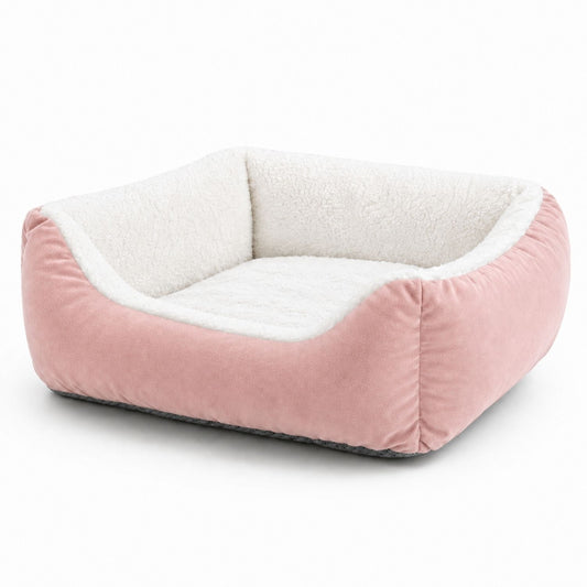 Pink Comfort Pet Bed | Soft, Machine Washable & Anti-Skid Base