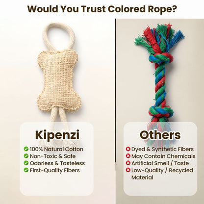 Dog Rope Chew Toy | Natural Cotton Tug Toy for Puppies & Adult Dogs