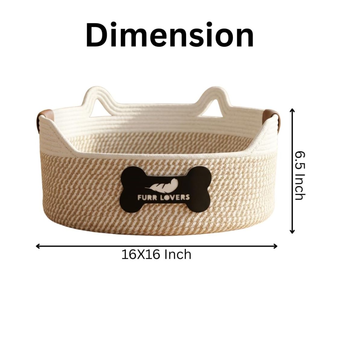 Rope Cat Bed | Round Pet Basket with Raised Sides for Cats & Small Dogs