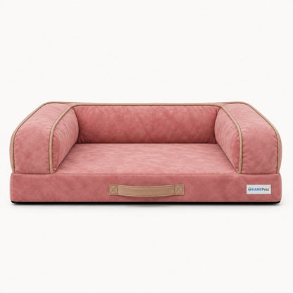 HANK CozyHaven Premium Orthopedic Sofa Dog Bed | Anti Skid & Machine Washable(Pink)