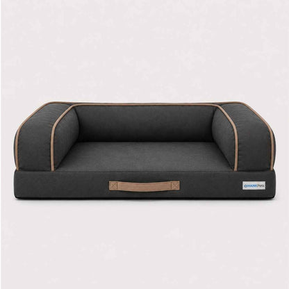 HANK CloudRest Dog Bed – Orthopedic Dog Sofa Bed, Washable & Anti-Slip Pet Bed(Grey Black)