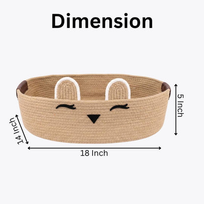 Small Dog & Cat Bed | Round Woven Cotton Rope Basket for Napping
