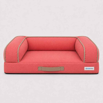 HANK CloudRest Dog Bed – Orthopedic Dog Sofa Bed, Washable & Anti-Slip Pet Bed(Pink)