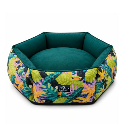 Washable Dog Bed with Raised Sides | Soft Cushioned Pet Bed for Dogs Floral