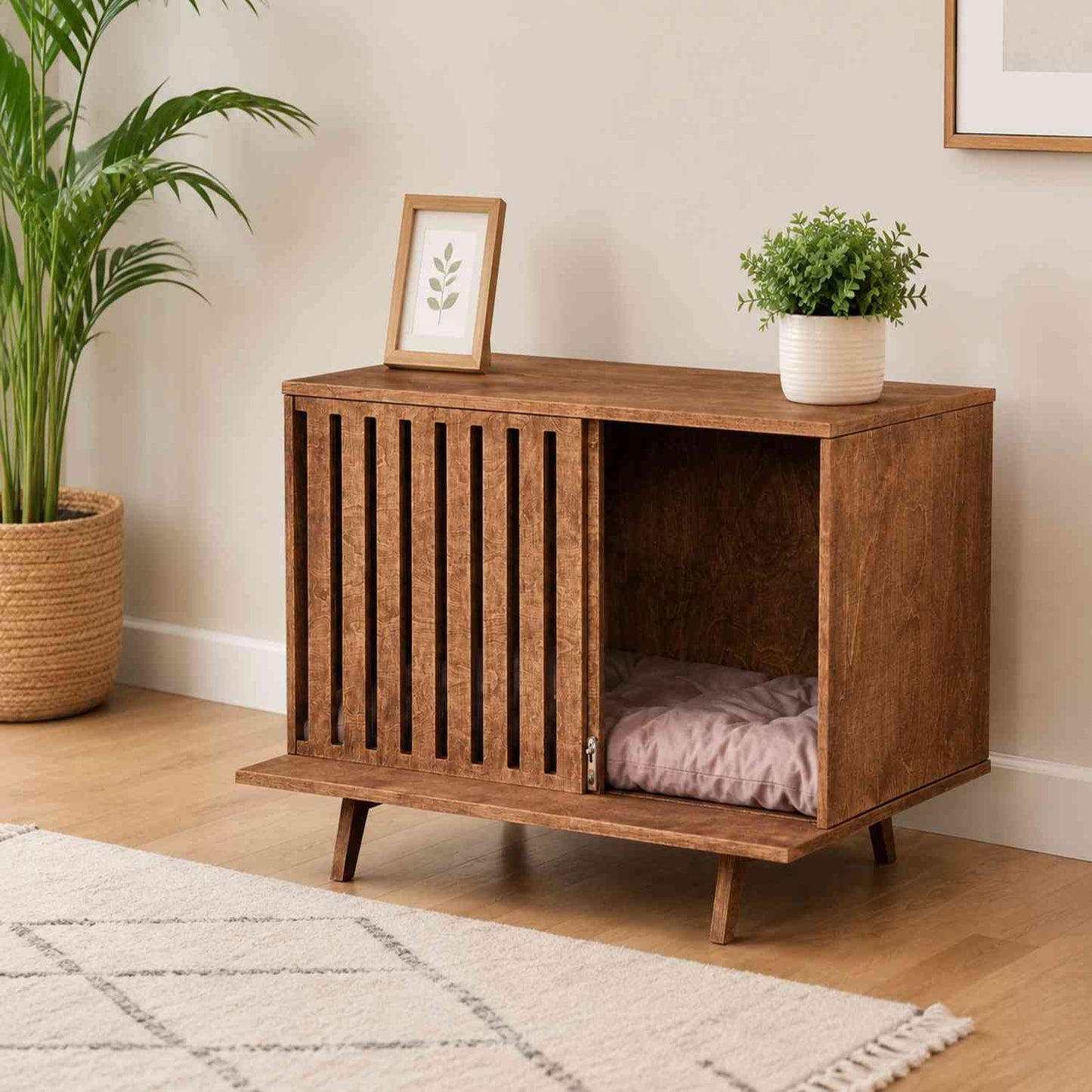 Modern Mid | Century Cat House | Indoor Wooden Cat Cabin