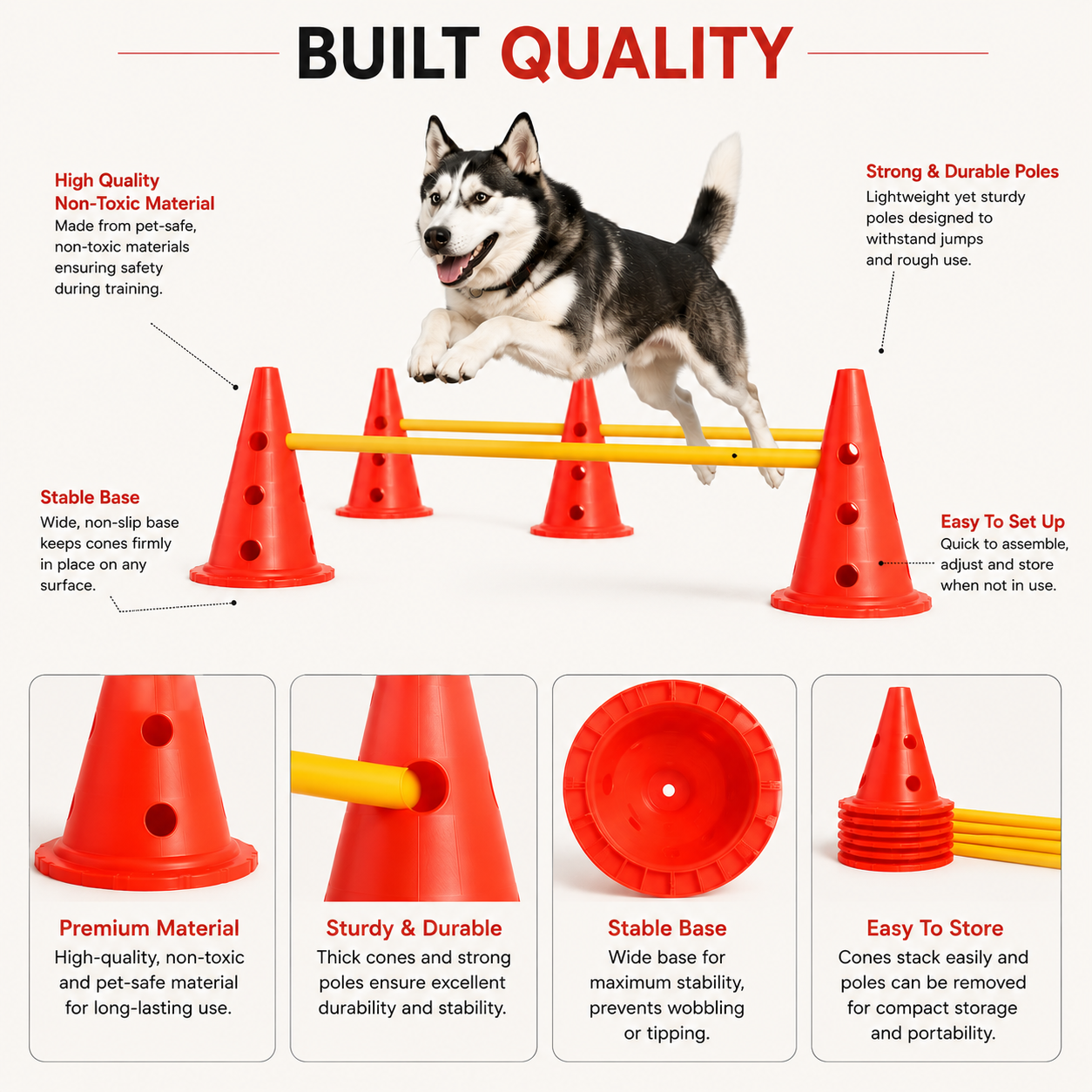 Trixie Dog Agility Training Kit | Adjustable Jump Poles For Dogs