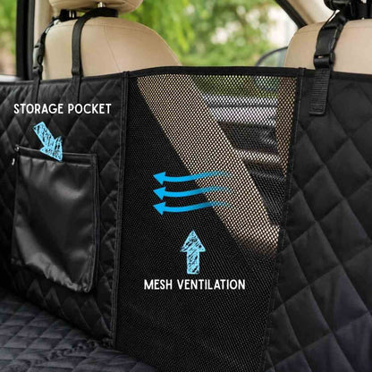 Dog Car Seat Cover with Hard Bottom | Waterproof Pet Hammock for Back Seat Travel