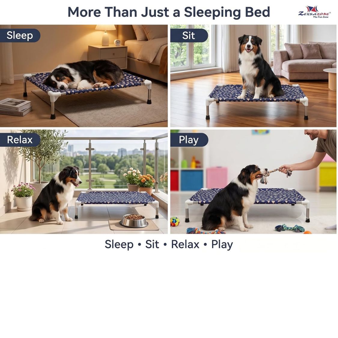 Dog Bed | Elevated Dog Bed for Medium Dogs & Cats with Steel Frame