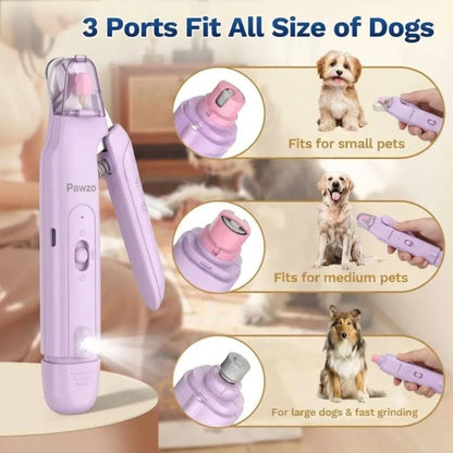 Dog Nail Grinder | Dog Nail Clipper with LED USB Rechargeable 2-in-1 Pet Nail Trimmer for Dogs & Cats
