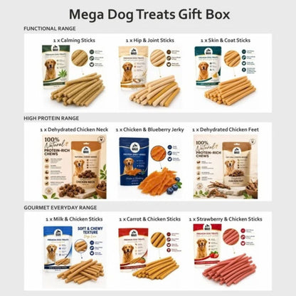 Dog Snacks | Dog Treat Gift Box with Chicken Jerky and Natural Chewsa