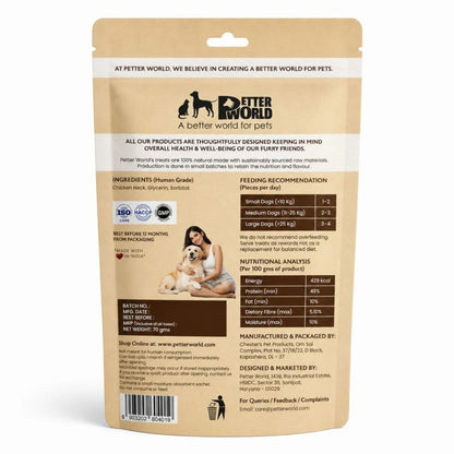 Dog Natural Treats | Crunchy Dehydrated Chicken Neck for Dogs 70g
