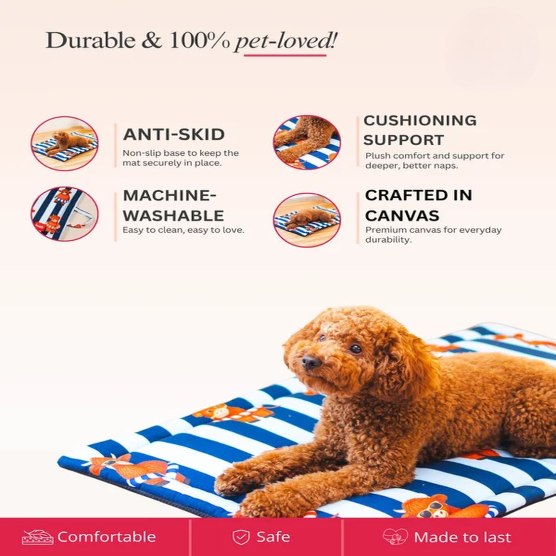 Dog Mat | Pet Mat for Dogs & Cats Rest Travel & Everyday Comfort