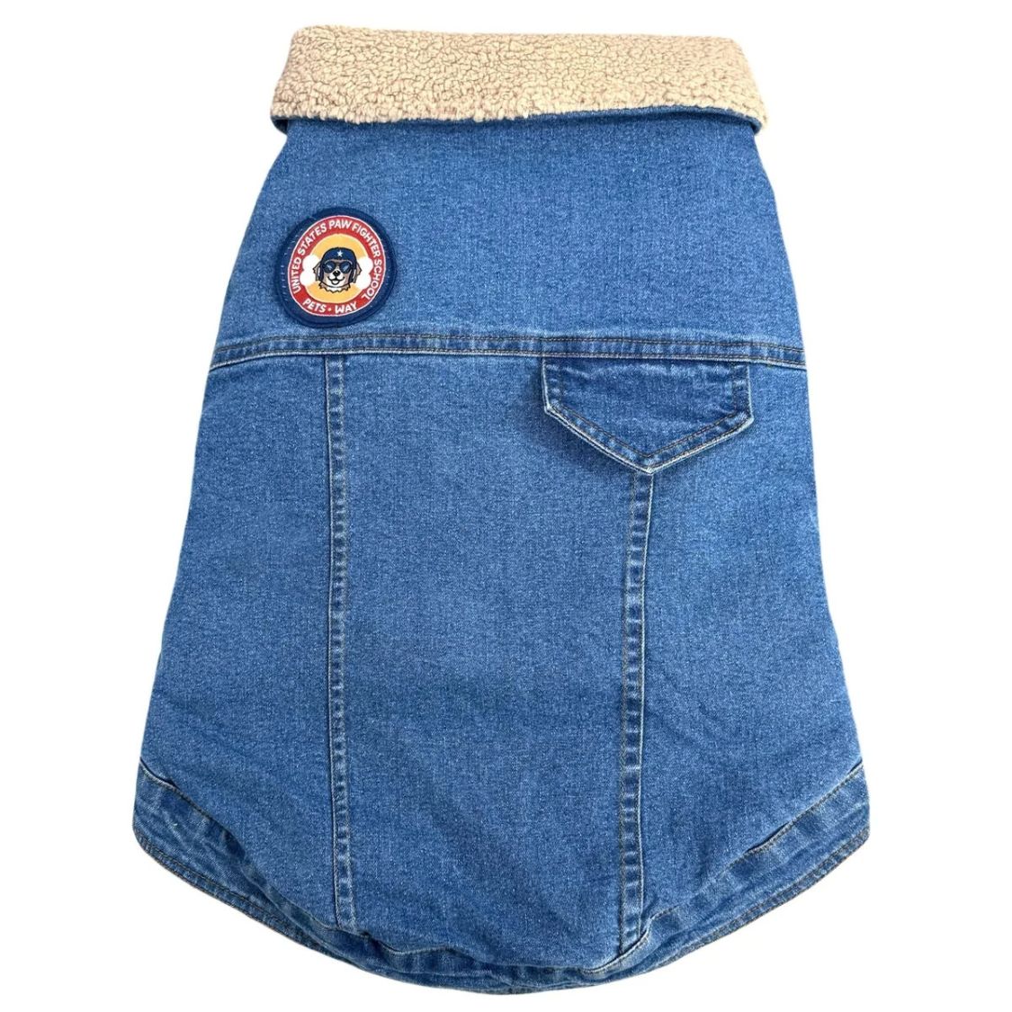 Dog Denim Jacket | Dog Winter Jacket with Soft Sherpa Lining