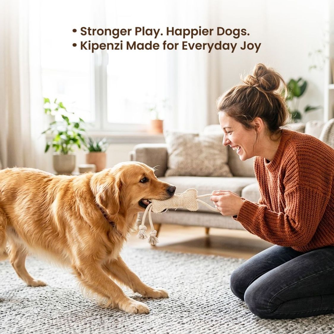 Dog Rope Chew Toy | Natural Cotton Tug Toy for Puppies & Adult Dogs