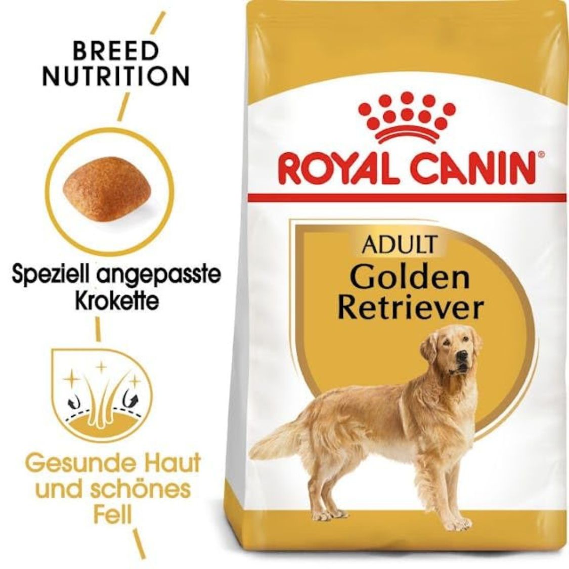 Dog Food | Dog Dry Food for Adult Golden Retrievers with Skin Coat & Heart Support