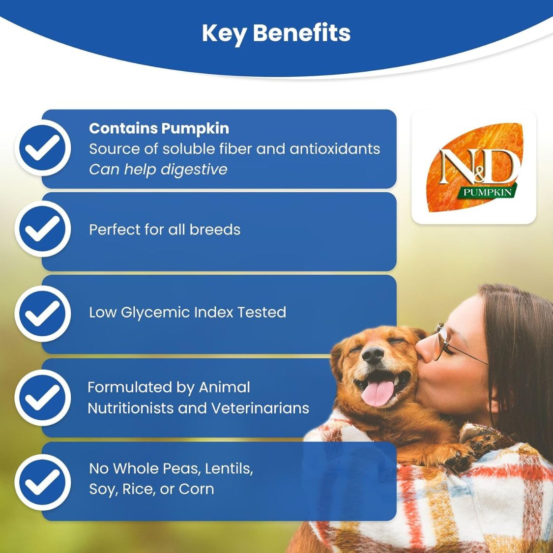 Dog Food | Dog Dry Food with Lamb Pumpkin & Blueberry for Medium & Large Breeds