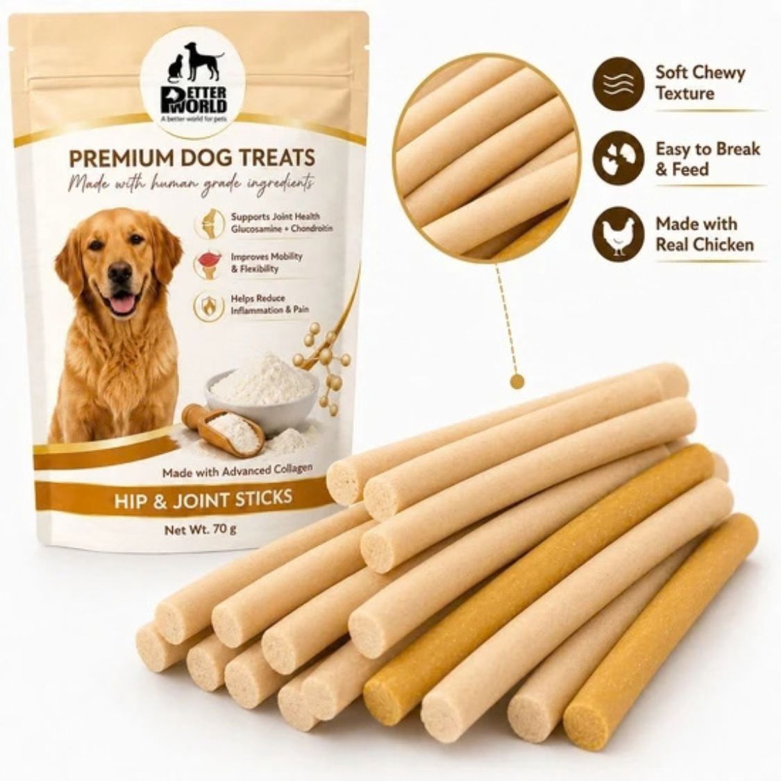 Dog Treats Joint Support | Dog Joint Supplement Sticks with Collagen