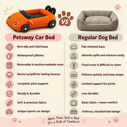 Dog Bed Sports Car  | Puppy Comfort Bed Furr-ari for Small Breeds - Paw-sche