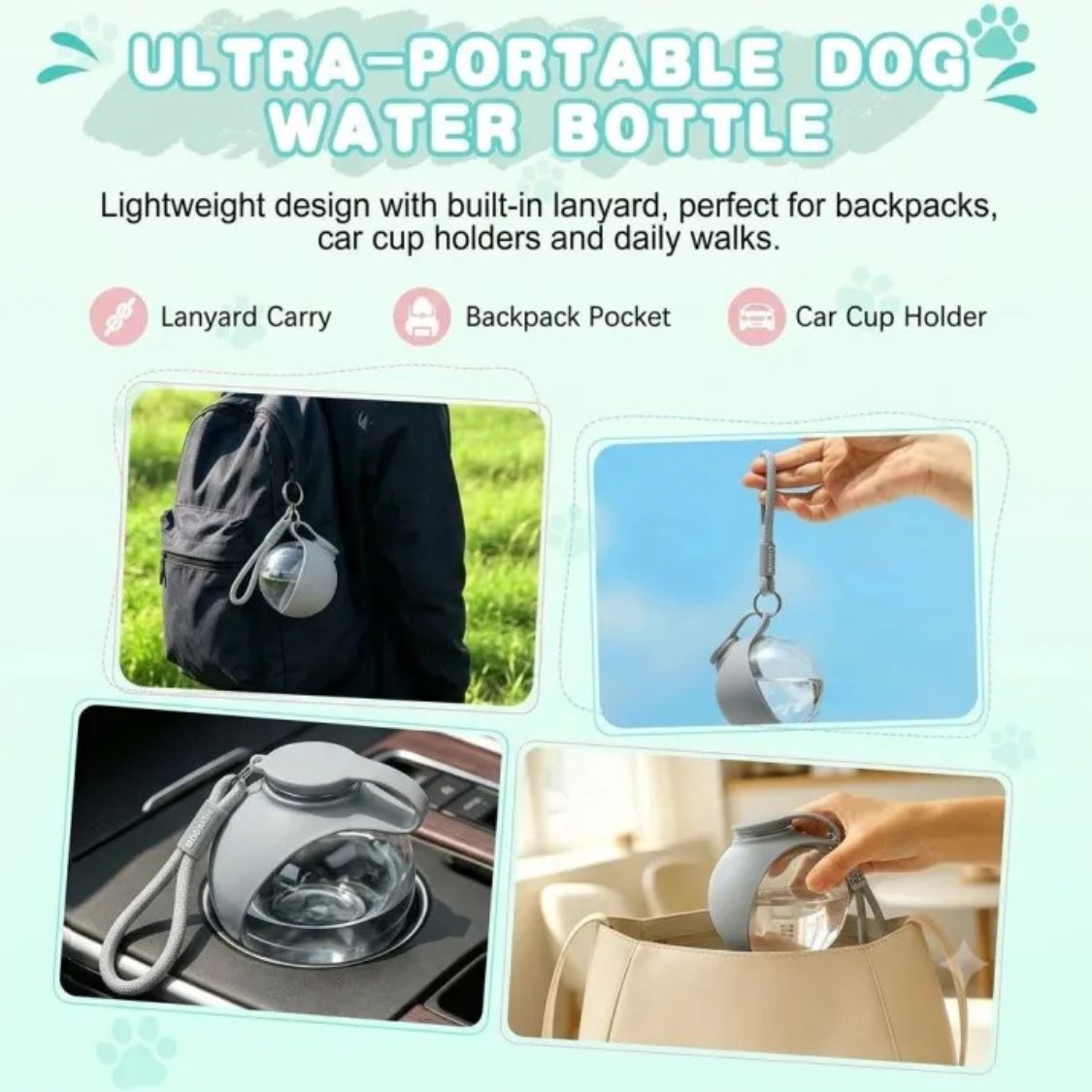 Dog Water Bottle | Portable Dog Water Bottle for Walks & Travel