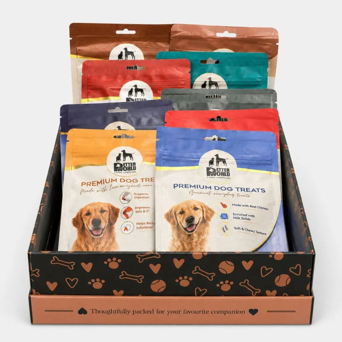 Dog Snacks | Dog Treat Gift Box with Chicken Jerky and Natural Chewsa