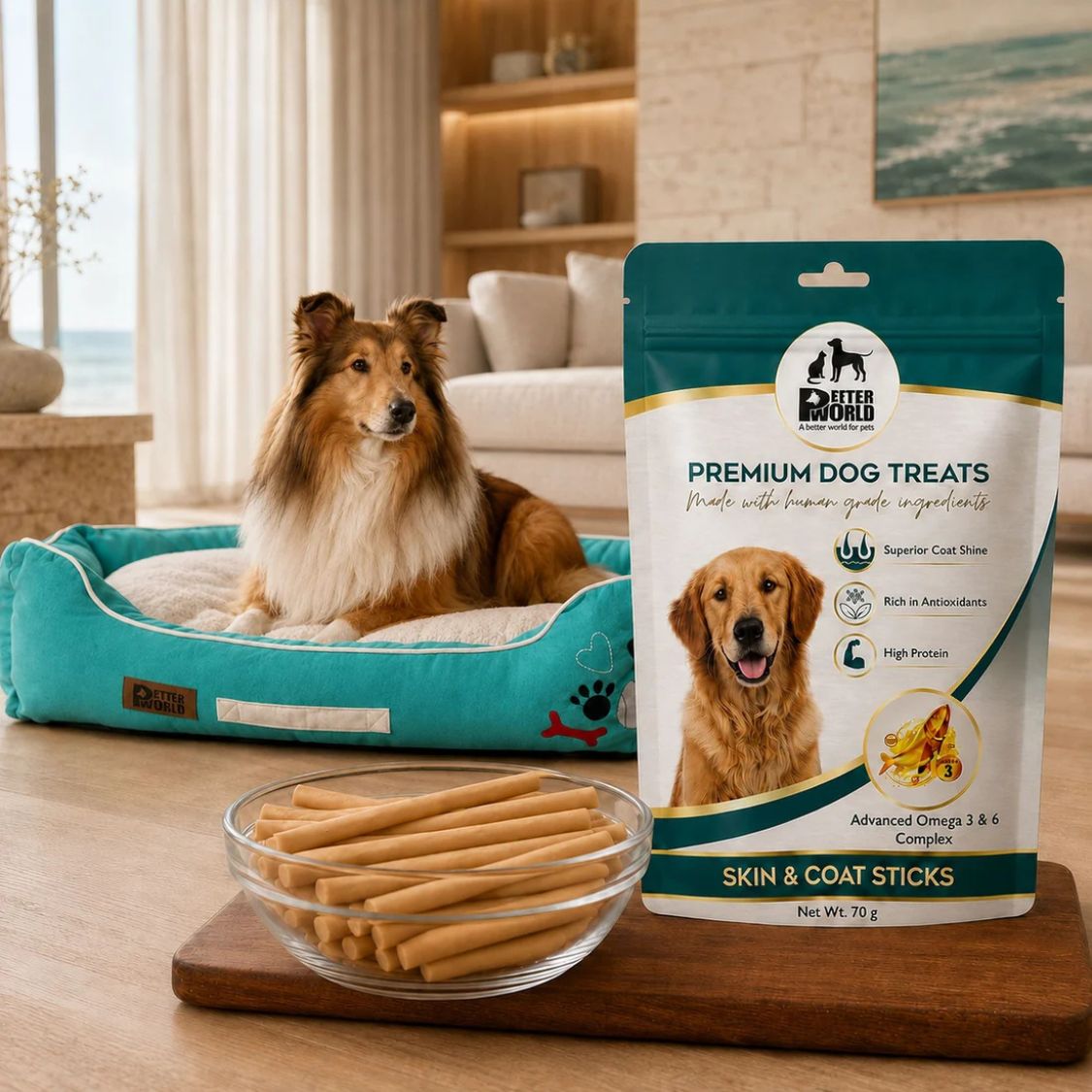 Dog Skin and Coat Treats | Dog Treats with Fish Oil and Collagen