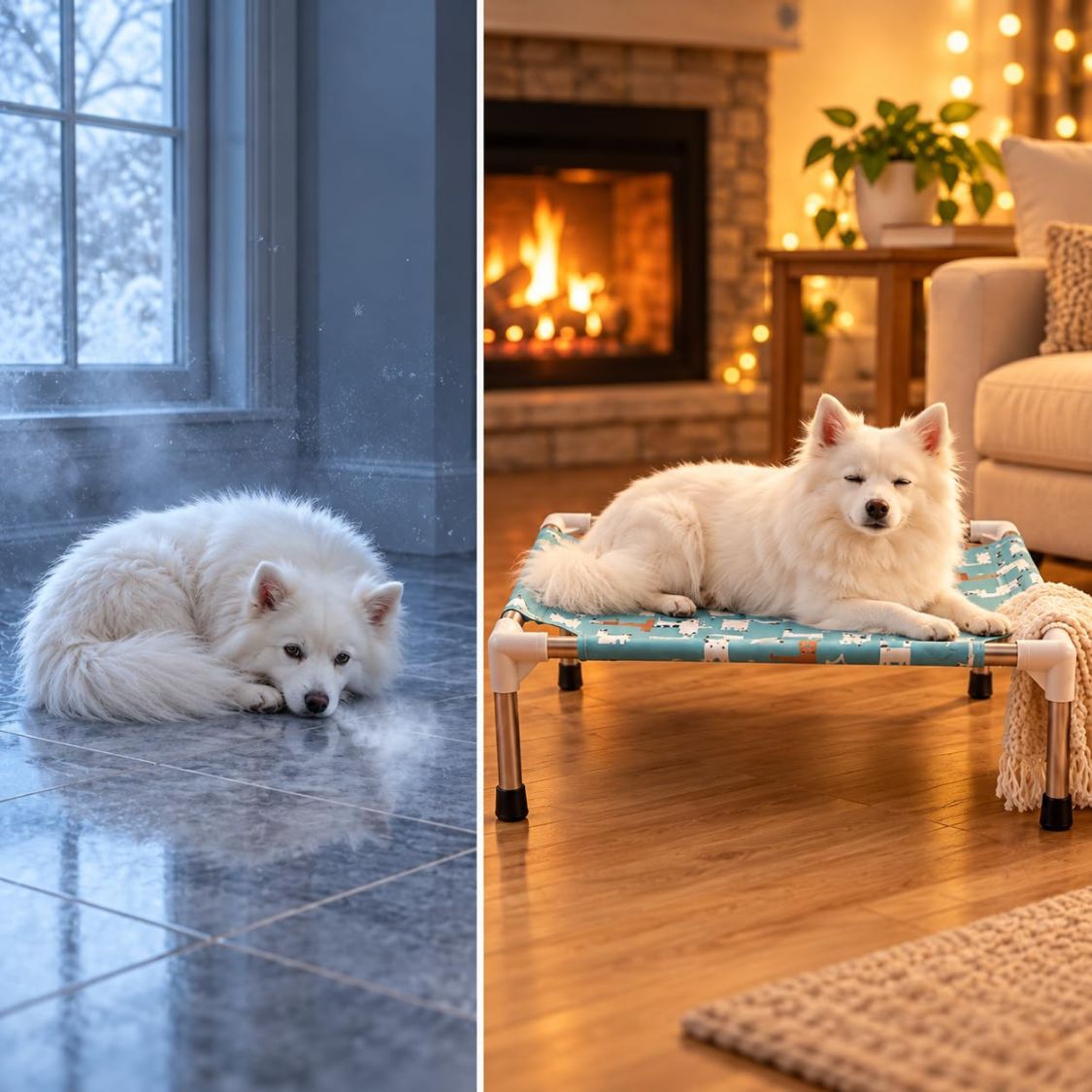 Dog Bed | Elevated Dog Bed for Small Pets & Cats with Steel Frame