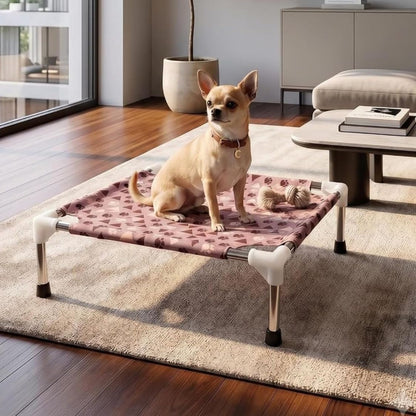 Dog Bed | Elevated Dog Bed for Small Pets & Cats with Steel Frame