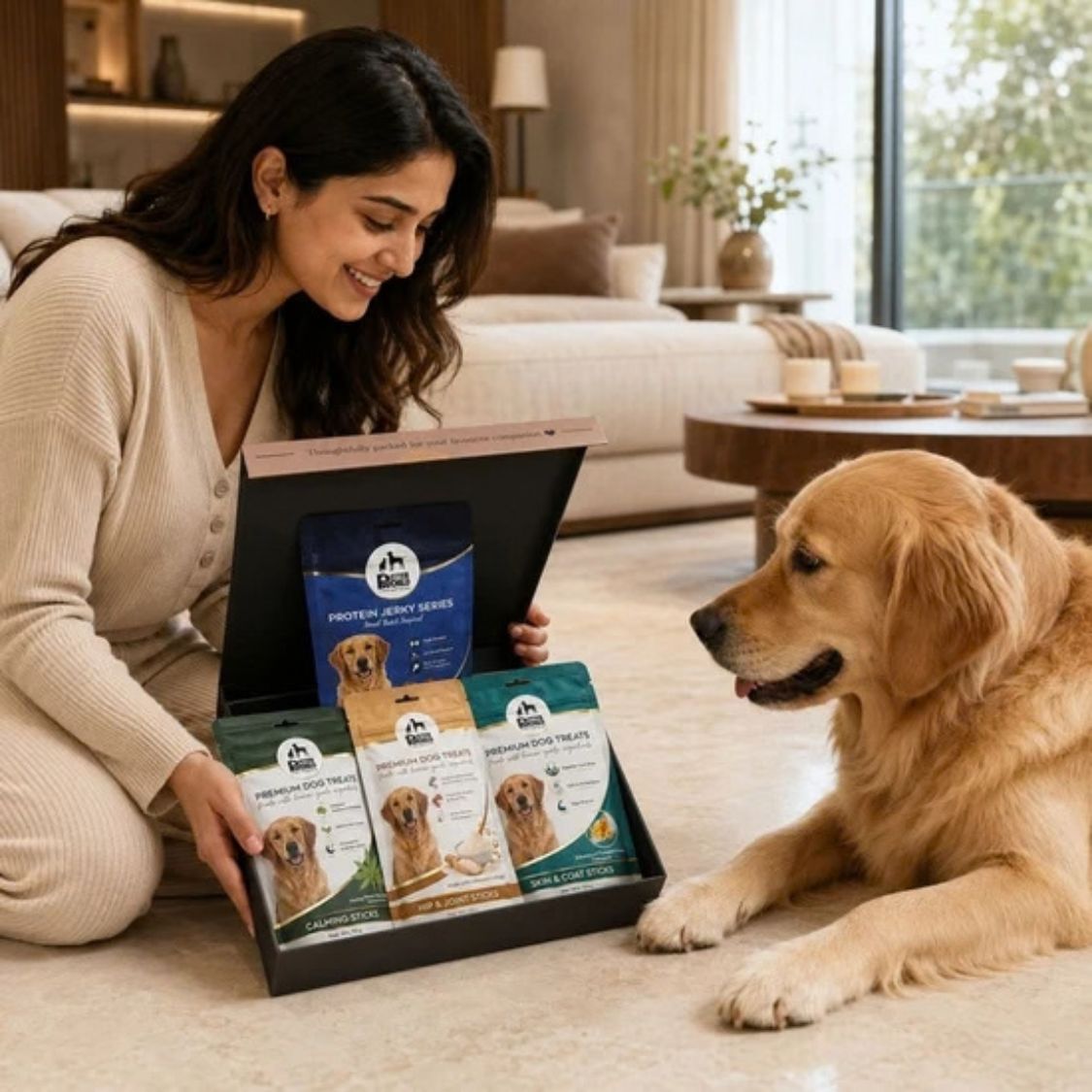Dog Treat Gift Box | Dog Treats Hamper with Wellness Sticks and Jerky
