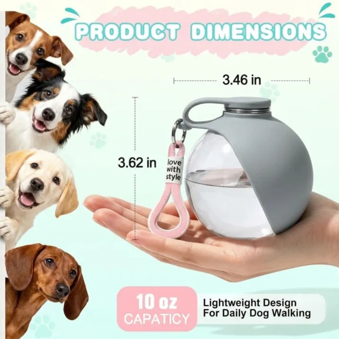 Dog Water Bottle | Portable Dog Water Bottle for Walks & Travel