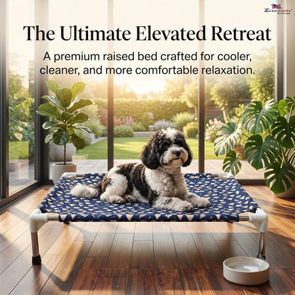 Dog Bed | Elevated Dog Bed for Medium Dogs & Cats with Steel Frame