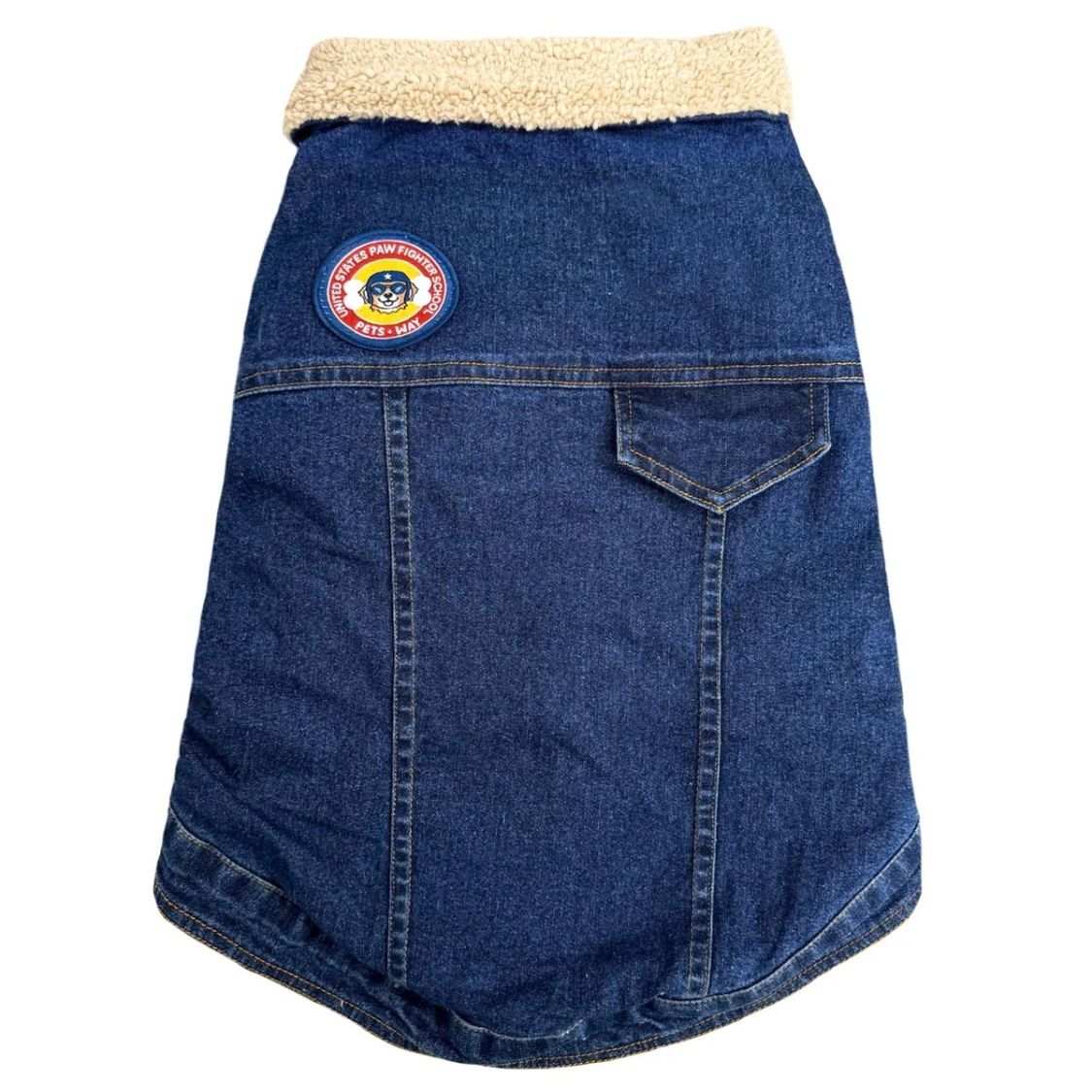 Dog Denim Jacket | Dog Jacket with Warm Sherpa Lining