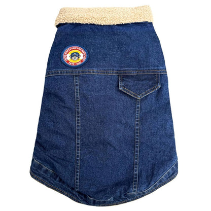 Dog Denim Jacket | Dog Jacket with Warm Sherpa Lining