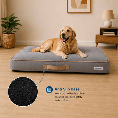 HANK CloudRest Premium Mattress Dog Bed | Anti Skid & Machine Washable (Grey)