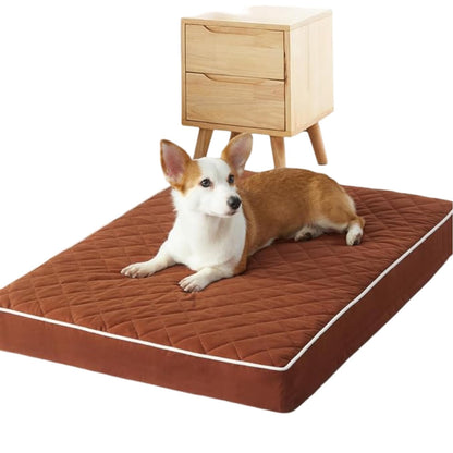 Orthopedic Memory Foam Dog Bed Waterproof Washable Anti-Slip Pet Bed (Brown)