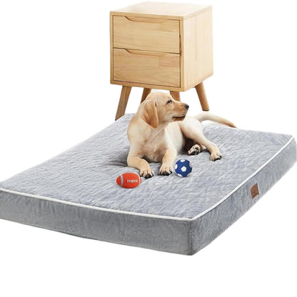 Orthopedic Memory Foam Dog Bed Waterproof, Washable Anti-Slip Large Pet Bed (Light Grey)