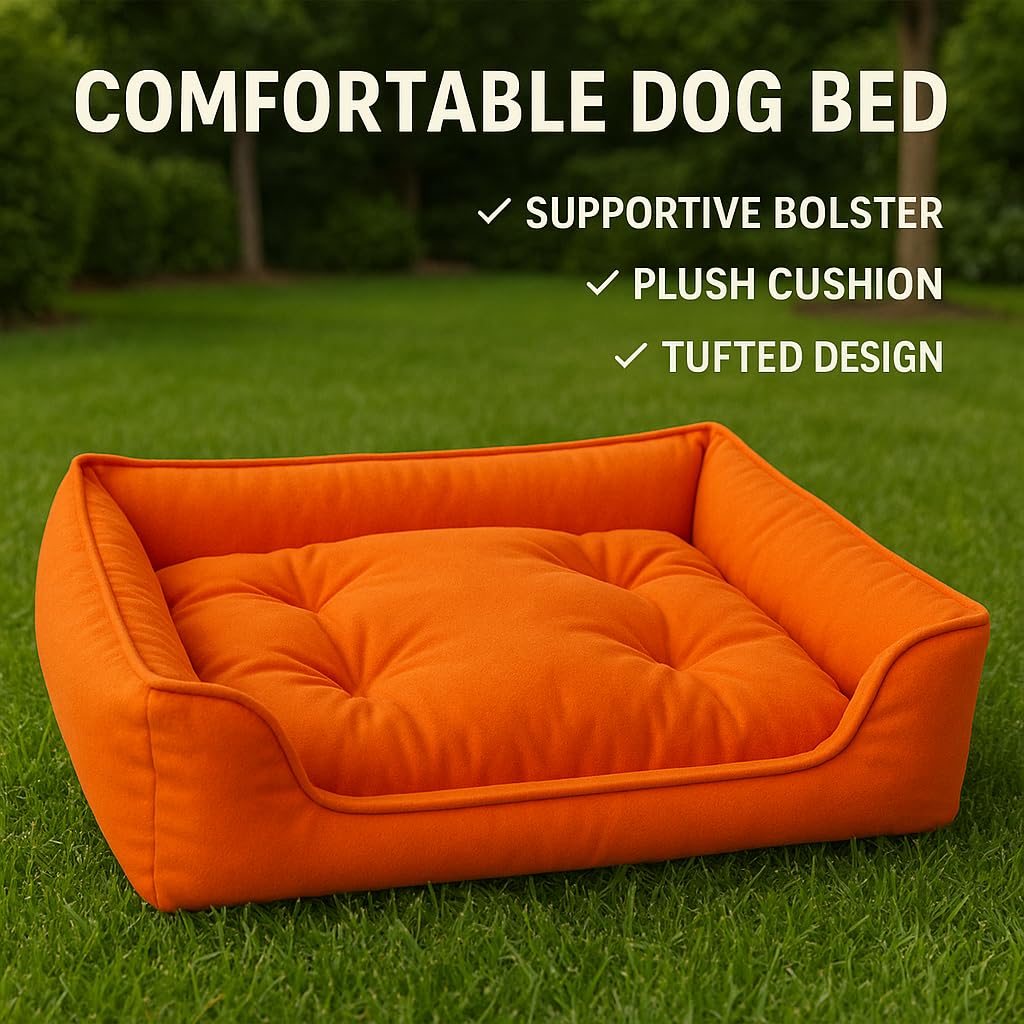 Soft Washable Reversible Dog Bed | Cozy Pet Bed for Medium Dogs & Cats