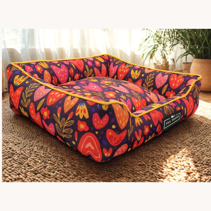 Washable Printed Lounger Bed for Dogs & Cats
