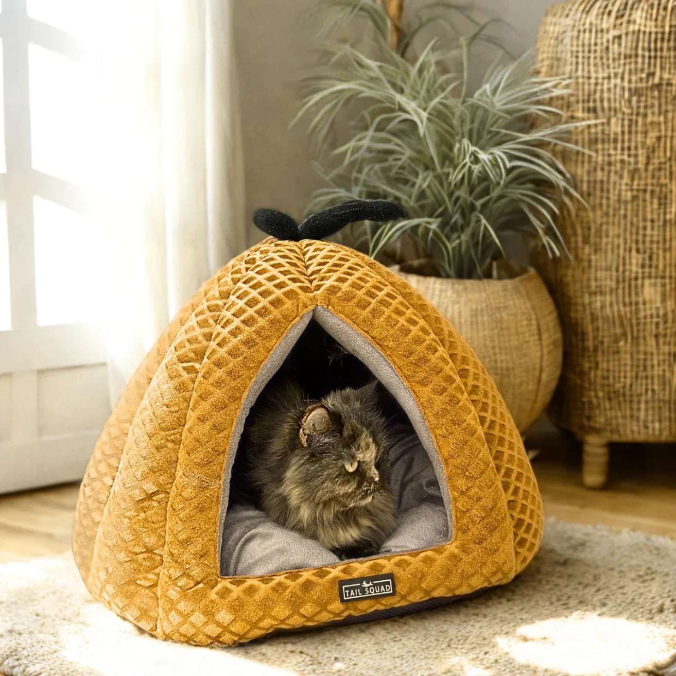 Premium Soft Pumpkin-Shaped Dog & Cat Hut