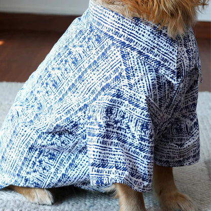 Designer Blue Dog Shirt | Cotton Casual Pet Wear