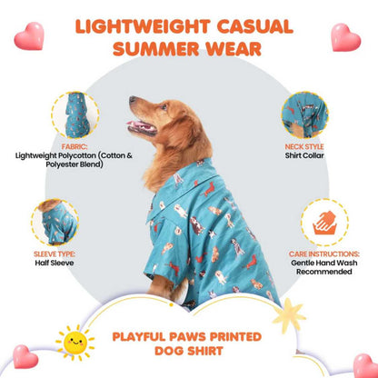 Printed Dog Shirt | Playful Paws Casual Summer Pet Wear
