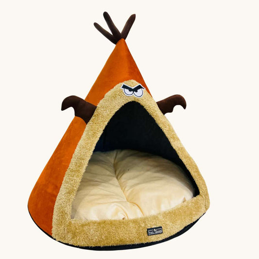 Washable Cozy Dog & Cat Cave Bed (Angry Deer)
