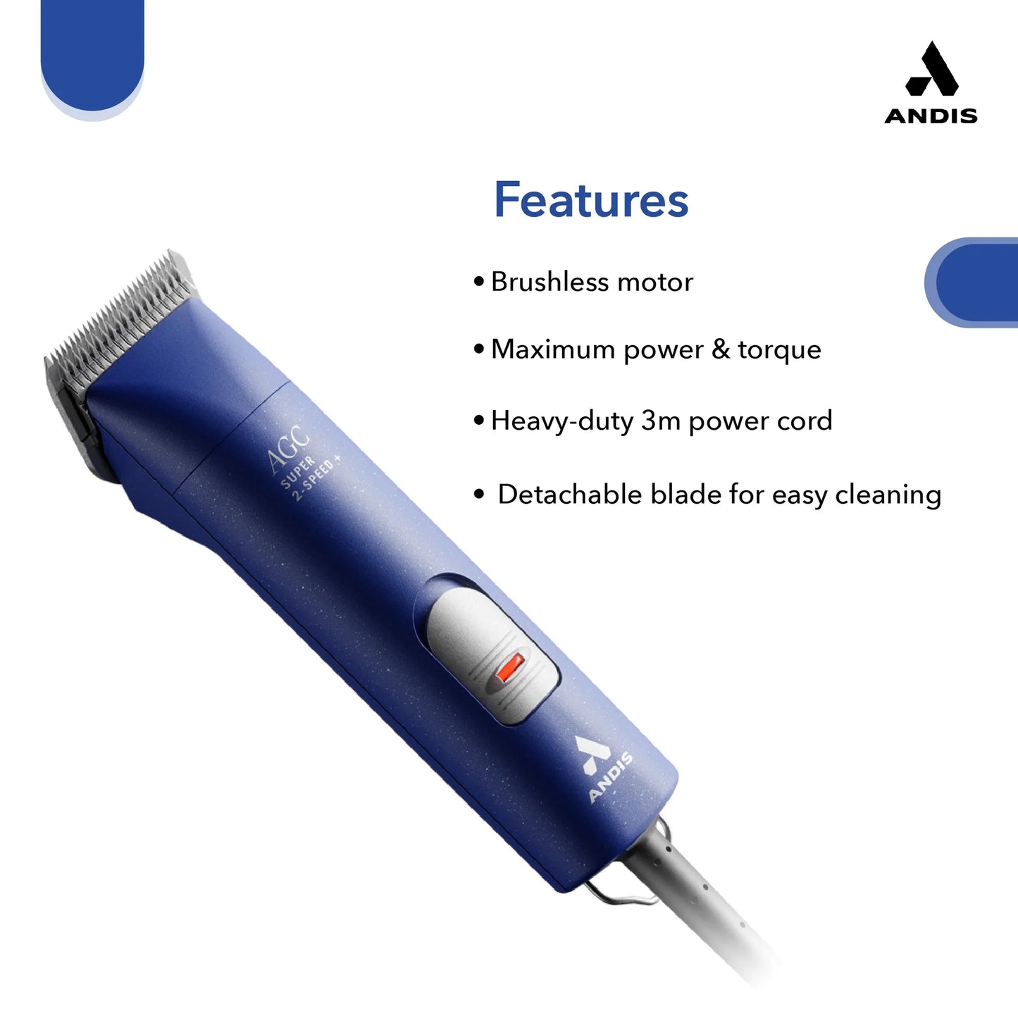 Andis eMERGE Wide Blade Cordless Pet Clipper | Professional Dog Grooming Clipper
