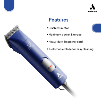 Andis eMERGE Wide Blade Cordless Pet Clipper | Professional Dog Grooming Clipper