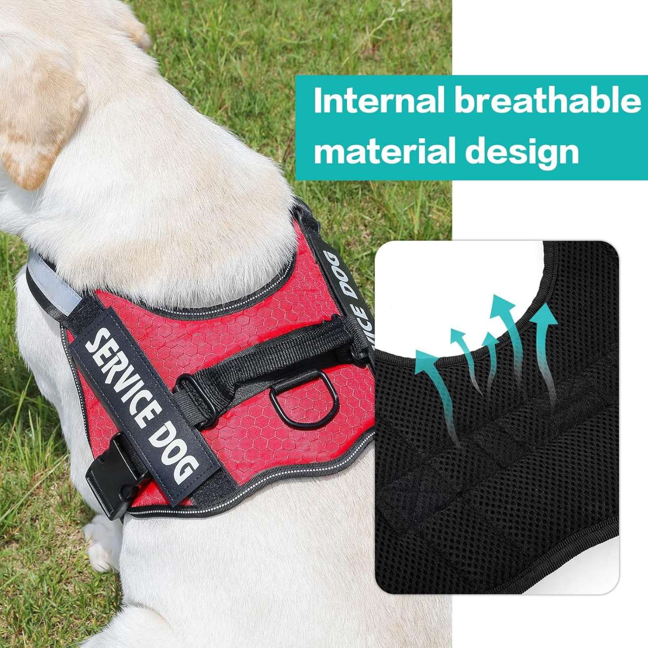Personalized Reflective Dog Harness | Red