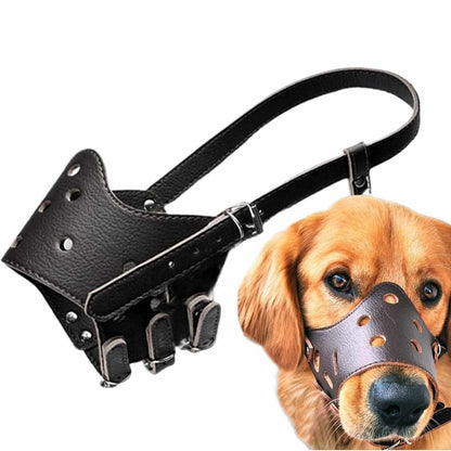 Adjustable Leather Dog Muzzle | Anti-Bite & Anti-Bark Control