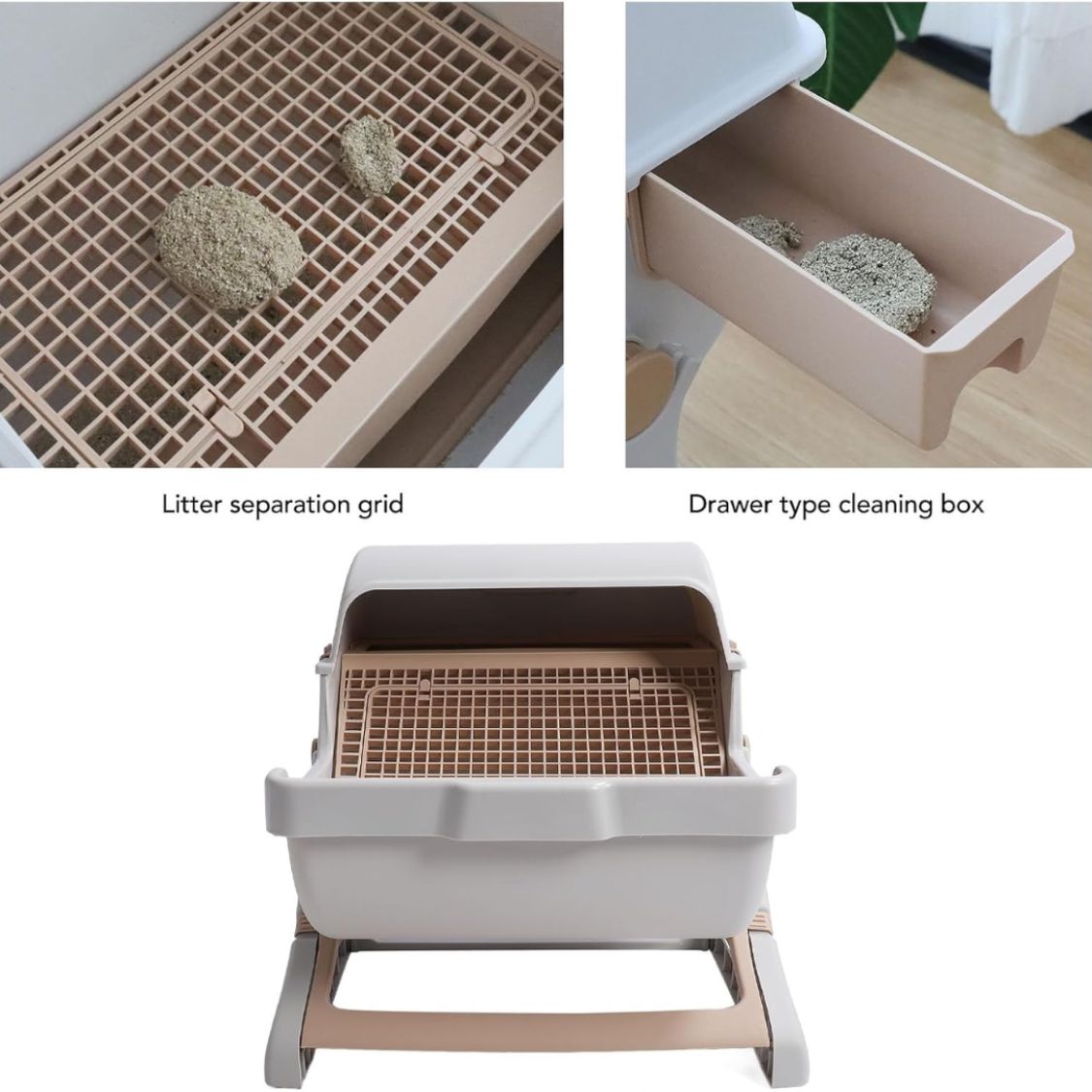 Easy Clean Cat Litter Box | Semi Automatic Manual Sifting Cat Toilet for Indoor Cats