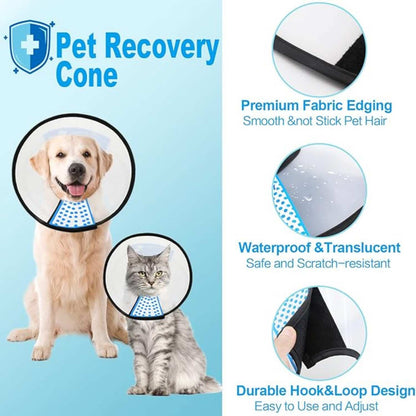 Protective Elizabethan Collar with Velcro for Dogs and Cats